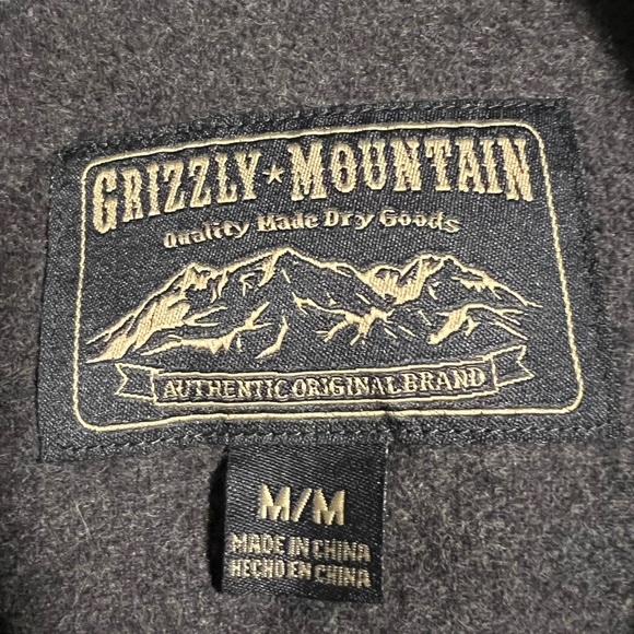 Grizzly Mountain Men’s Rugged Flannel Button Down Shirt, Medium, dark grey - Picture 3 of 5